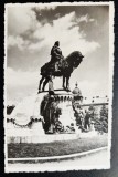 Kolozsvar Cluj 1943 ? - Statuia lui Matei Corvin - Matyas kiraly szobor, fotografie, circulata la Budapesta, timbru intact, stampila partial lizibilaa, Necirculata, Cluj Napoca