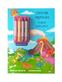 Coloram impreuna. Animale preistorice. Carte de colorat cu 4 creioane cerate