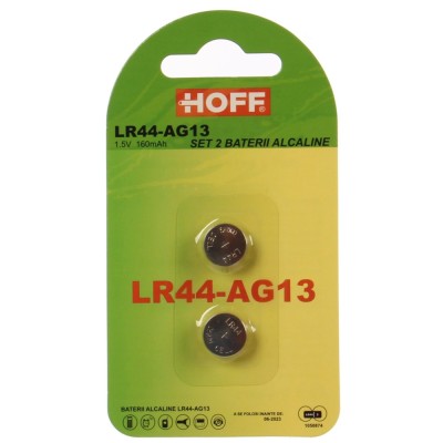 Baterie Hoff LR44-AG13, 1.5V, alcalina, 2 buc foto