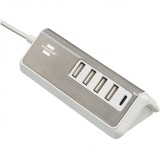 Cumpara ieftin Prelungitor Brennenstuhl Estilo, 4xUSB-A 4.2A, 1xUSB-C PD 20W, 1.5m, Argintiu/Alb