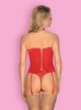 Set Corset Sexy Cu Dantela Si Chilotei Snur Flameria, Rosu, L/XL, Obsessive