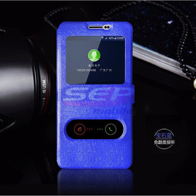 Toc FlipCover Double EasyView Leather Huawei Ascend Y600 BLUE foto