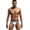 Sexy Chiloti Jockstrap Barbati Male JockMail Push Up Suspensor Stripes, Alb, XXL