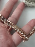 Bratara swarovski- Placata AUR roz FILAT 14 K si zirconiu MARTISOR