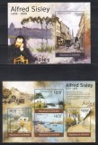 Burundi 2012 - Picturi de Alfred Sisley, Colita + Bloc, Cota 19.50 EURO, MNH