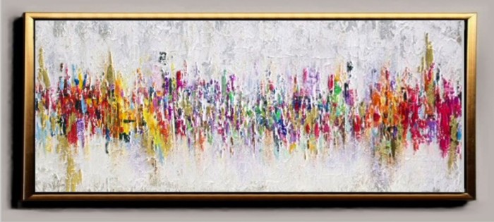Tablou abstract Pictura tablou decorativ dimensiuni mari in relief 150x70cm