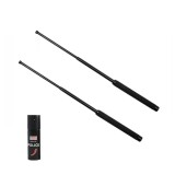 Cumpara ieftin Set doua bastoane telescopice pliabilesi spray paralizant chili, DEPOX&reg;, 51 cm/ 60 ml, maner antiderapant, negru