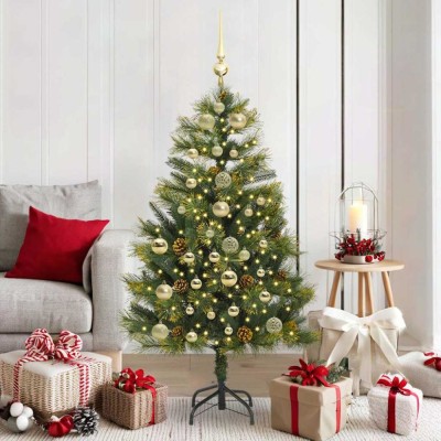 vidaXL Pom de Crăciun Artificial cu Ramuri Articulare și Conuri 150 cm 3395084 foto