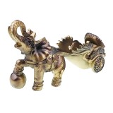 Cumpara ieftin Statueta Decorativa Elefant cu Trasura Maro 38cm, Rasina, Vintage. Decoratiune Interior, Cadou Deosebit