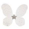 Aripi Fluture Albe cu Glitter Argintiu, Pene, 37x40cm, Carnaval Halloween, Fete 4-6 Ani, Accesorii Costume Petrecere