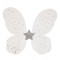 Aripi Deghizare, Model Fluture, Culoare Alb, Dimensiune 37x40cm, Glitter Argintiu, Pene