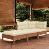 Set mobilier gradina cu perne, 3 piese, lemn masiv de pin GartenMobel Dekor, vidaXL