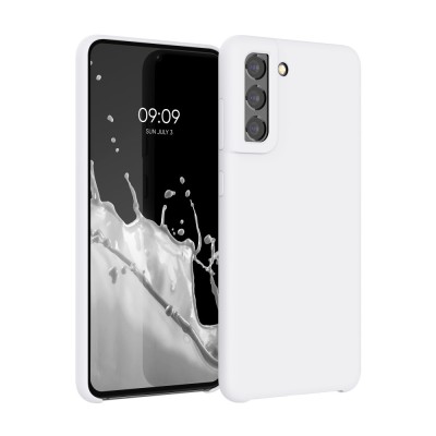 Husa Kwmobile pentru Samsung Galaxy S21 FE, Silicon, Alb, 55487.48 foto