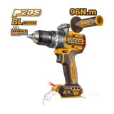 Masina de Gaurit si Insurubat cu Impact 20V INGCO CIDLI209685, 96Nm, brushless, 2 viteze 0-550/2100 rpm, 31500 bpm, mandrina metalica 13 mm, fara acum
