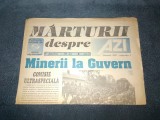 ZIARUL AZI FEBRUARIE 1992 MINERII LA GUVERN