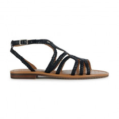 Geox sandale de piele D SOZY S femei, culoarea negru, D35LXA 00081 C9999