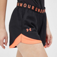 Under Armour pantaloni scurți de antrenament Play Up 3.0 culoarea negru, cu imprimeu, medium waist