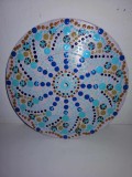 Mandala pictat manual acrylic pictura cu puncte decor perete pe disc vinil 7&rdquo;