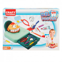 Set de joaca cu plastilina, Crafy, Doctorul Maseluta, 15 piese