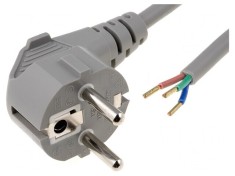 Cablu Electric 3x1,5mm&sup2; PVC 3m cu Ștecăr &icirc;n Unghi