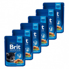 Pliculeț BRIT Premium Kitten Chicken Chunks 6 x 100 g