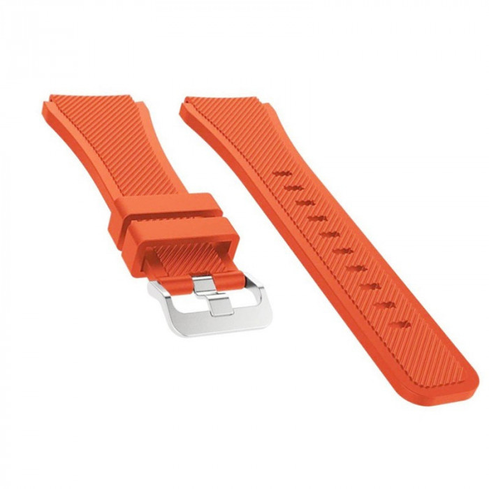 Curea din silicon compatibila cu Fossil Gen 5 Smartwatch, Telescoape QR, 22mm, Light Orange
