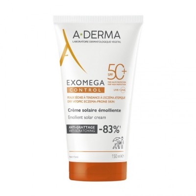 Cremă de protecție solară pentru față și corp, A-Derma Exomega Control, SPF50+ 150 ml foto