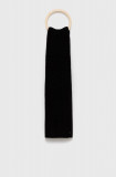 Superdry Eșarfă din amestec de l&acirc;nă culoarea negru, material neted