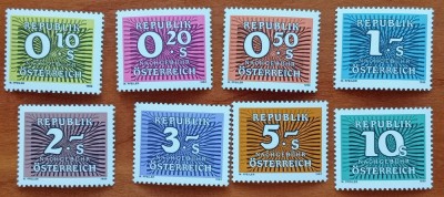 AUSTRIA-&amp;#039;&amp;#039;UZUOALE&amp;#039;&amp;#039;-taxe- SET DE-8Val.-MNH -NESTAMP foto