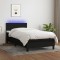 vidaXL Pat cu arcuri, saltea și LED, negru, 90x190 cm, textil 3133199