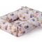 Set reductor bebe nest + paturica + pernuta pentru formarea capului bebelusului SomnArt, model ursuleti, Alb Albastru