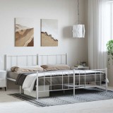 VidaXL Cadru de pat metalic cu tăblie de cap/picioare, alb, 183x213 cm 352552