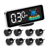 Senzori Parcare LED Fata Spate 8 Senzori, Display si Avertizare Sonora, Kit Montaj Simplu, Negru/Gri/Alb/Rosu