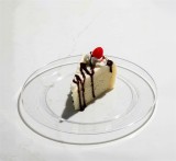 Set 6 farfurii transparente din polistiren, diametru 19 cm