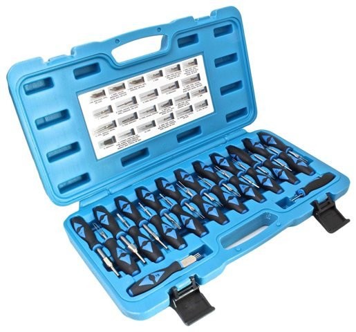 Trusa pentru demontat mufe pini conectori sistem electric