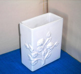 Vaza paralelipipedica ceramica emailata -Trandafiri basorelief- Made in Portugal