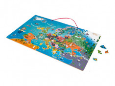 Puzzle magnetic educativ din lemn Playtive - Harta Europei 95 de piese foto