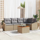 VidaXL Set Sofa Grădină 6 pcs Bej, gri deschis 55 x 55 x 37 cm