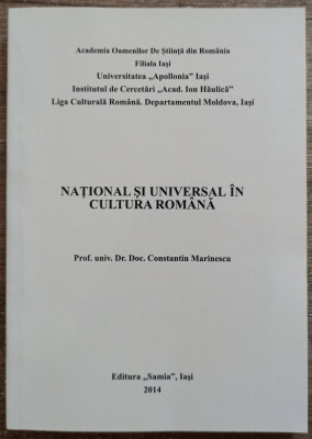 National si universal in cultura romana - Constantin Marinescu// dedicatie foto