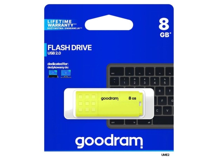 Pendrive USB 2.0 8GB Galben