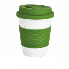 Cana de cafea 350 ml, ecologica, Everestus, EA, pla, silicon, verde, saculet de calatorie inclus foto