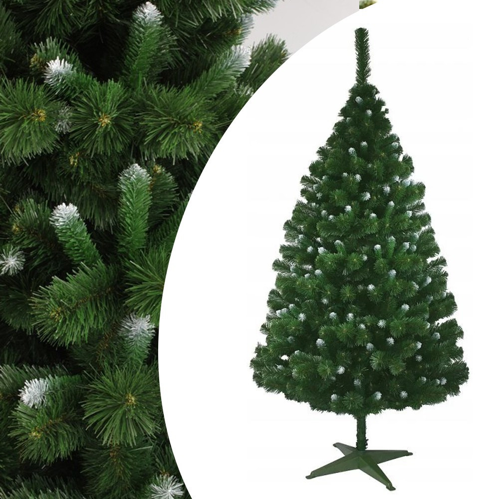 Brad de Craciun artificial, aspect pin canadian cu varfuri ninse, inaltime  180 cm, verde, ProCart | Okazii.ro