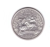 Moneda SUA 25 centi/quarter dollar 2006 P, Nevada 1864, stare foarte buna