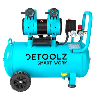 Compresor Detoolz 50L fara ulei, 1680 W, debit 214L/min, 8 bar, 2 prize de aer FarmGarden AgroTrade foto
