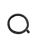 Husa Volan ALM Piele cu Gaurele Negru Rosu Marime M Diametru 37-38cm