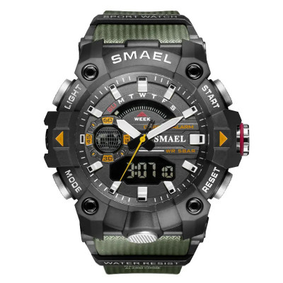 Ceas barbatesc Smael Militar Sport Analog Digital Quartz Verde foto