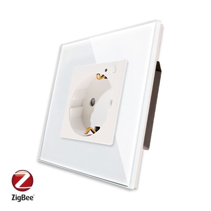 Priza Inteligenta cu Protocol Zigbee si Monitorizare Consum cu Rama Din Sticla LUXION SmartElectro IntelligentHouse