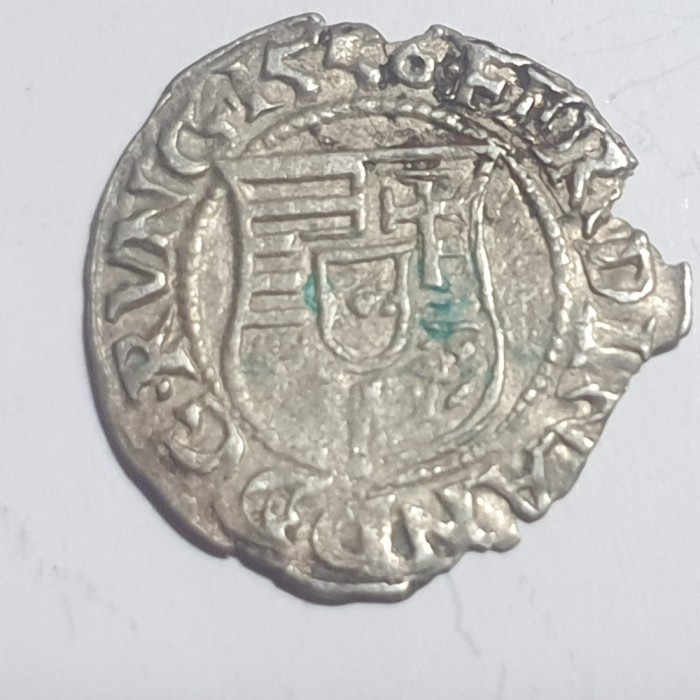 Ungaria 1 denar 1556 KB argint Ferdinand l