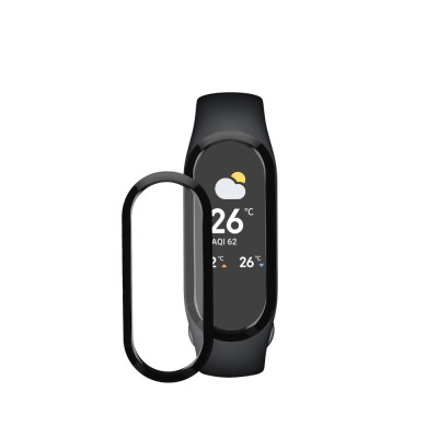 Set 2 Folii de protectie Kwmobile pentru Xiaomi Mi Band 7, Transparent/Negru, Polimer, KWM000024WQ001C foto