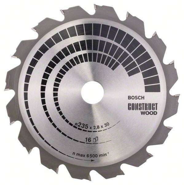 Panza ferastrau circular Construct Wood, 235x30x2.8mm, 16T Bosch